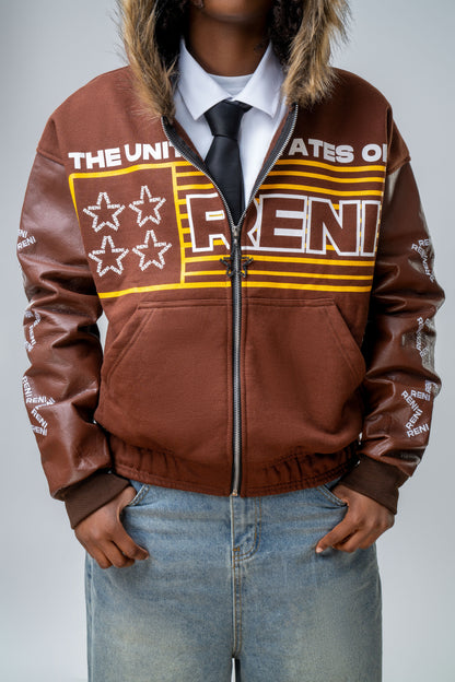 "UNITED" FUR HOODED JACKET